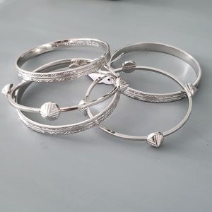 New Silver Plated Studded Bangles Bracelets Layered Set